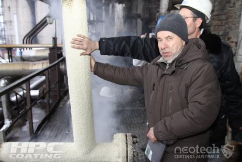 Keeping the heat in: HPC® Coating was applied to 470°C steam pipes at a refinery for Gazprom, Russia’s largest LPG energy supplier