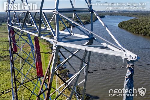 Rust Grip® on a transmission tower at Tomago NSW for AusGrid with TEMCO